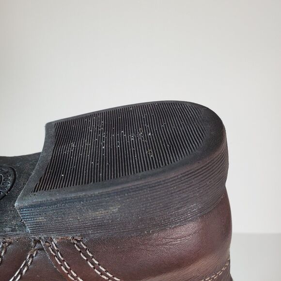 Steve Madden Women’s Boots Size 7.5 Brown Leather Troopa Combat Lace-Up Side Zip - Picture 10 of 13